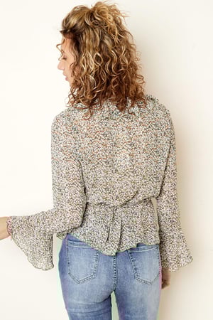 Blusa Volantes y Fruncidos Verde S h5 Imagen5